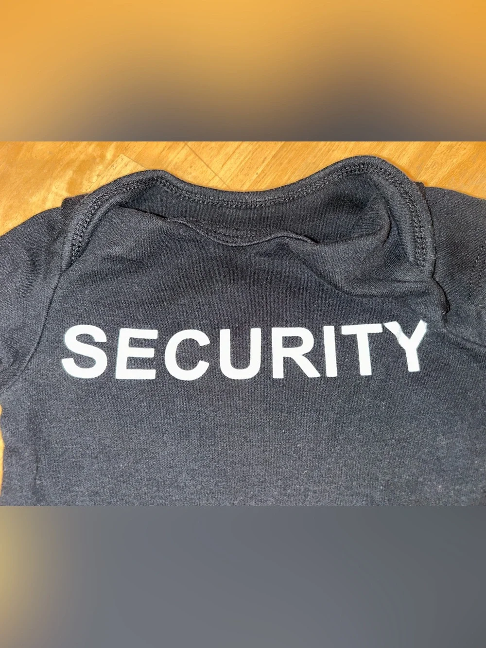 Baby 3/6 months Security Onesie bodysuit Black Short Sleeve boy girl unisex